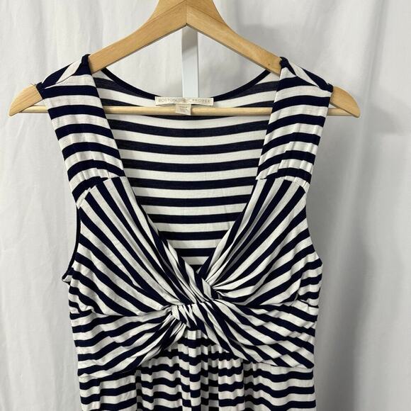 Boston Proper Sleeveless Dress Small Nautical Navy Blue White Striped Twist - Picture 5 of 10
